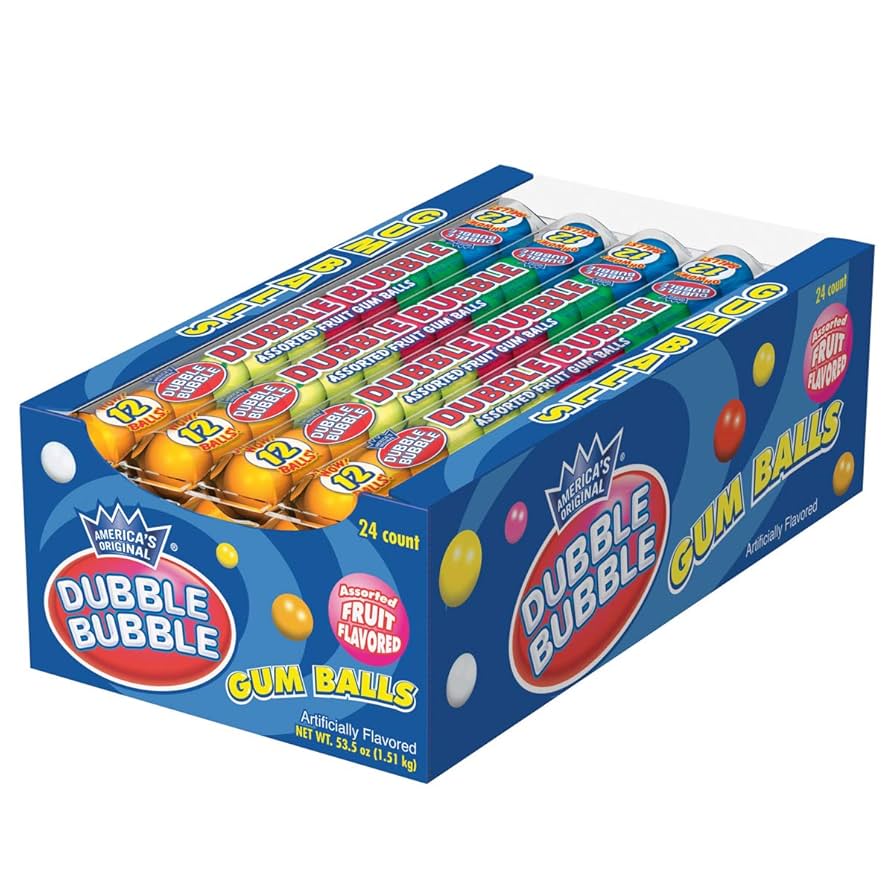 Amazon.com : Dubble Bubble Gumballs, 24 pack of 12-Gumball